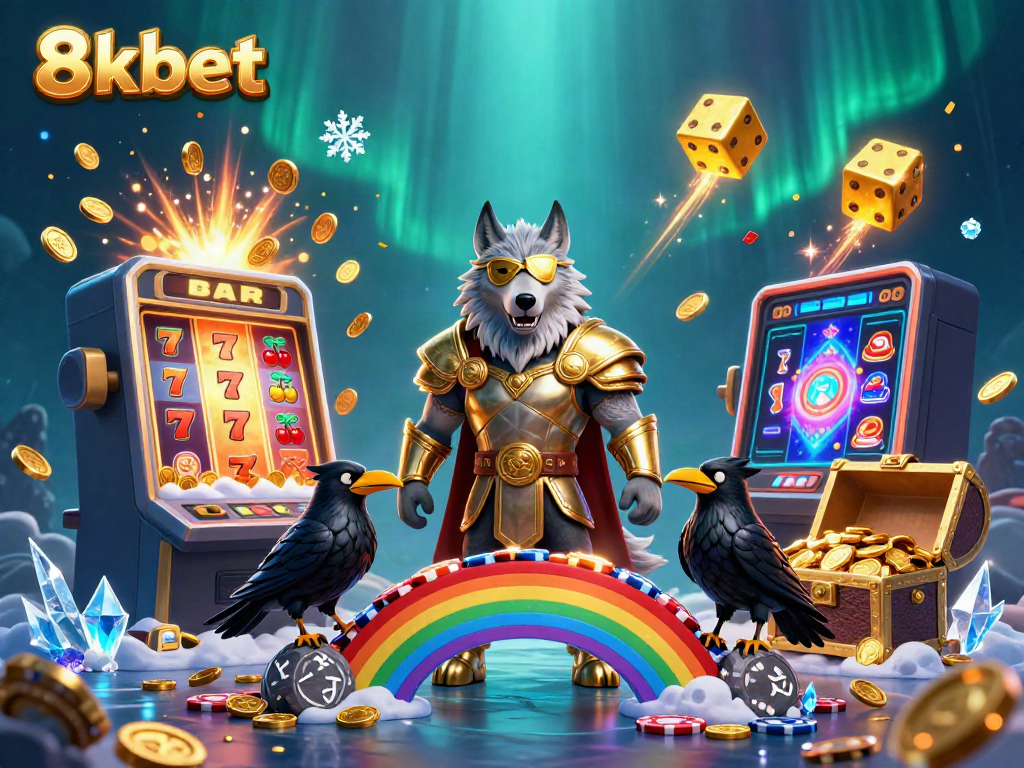 Experience 8xbet's thrilling casino atmosphere with Norse-inspired characters and dynamic game elements.