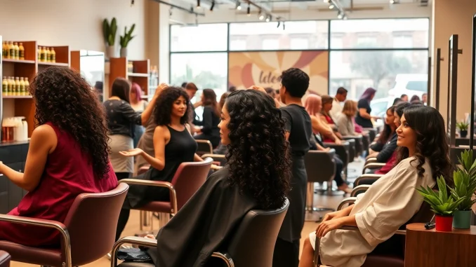 Expert hairstylists provide premium perm services in a luxurious San Diego salon, embodying 'perm san diego'.