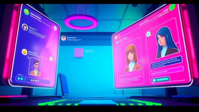 Interactive chat with diverse AI characters showcasing crush on ai technology.