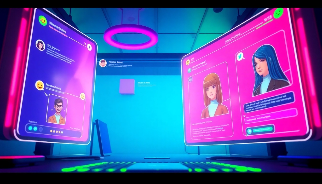 Interactive chat with diverse AI characters showcasing crush on ai technology.