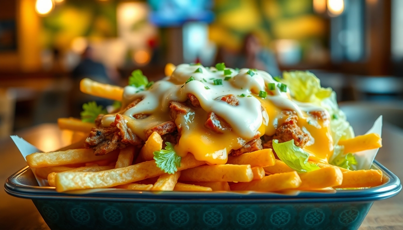Indulge in the best kapsalon, featuring crispy fries, tender shawarma, and fresh toppings.