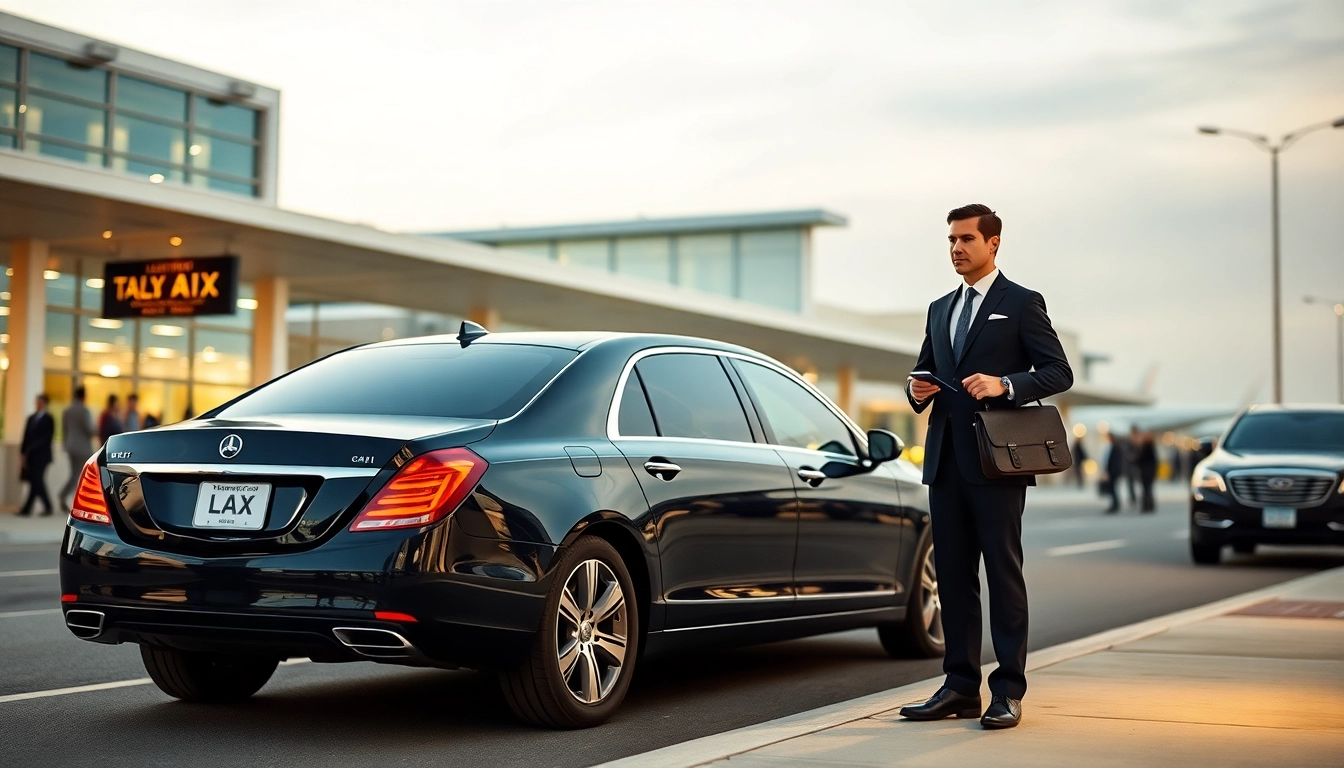 Hollywood Town Car and Limousine service at LAX with a luxury sedan and professional chauffeur.