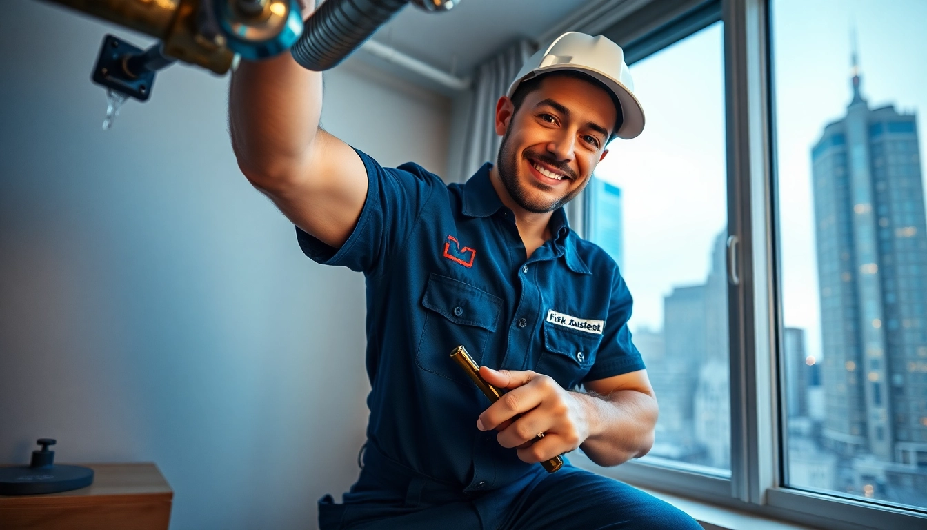 Emergency plumbing in Manhattan featuring a professional plumber repairing a burst pipe efficiently.
