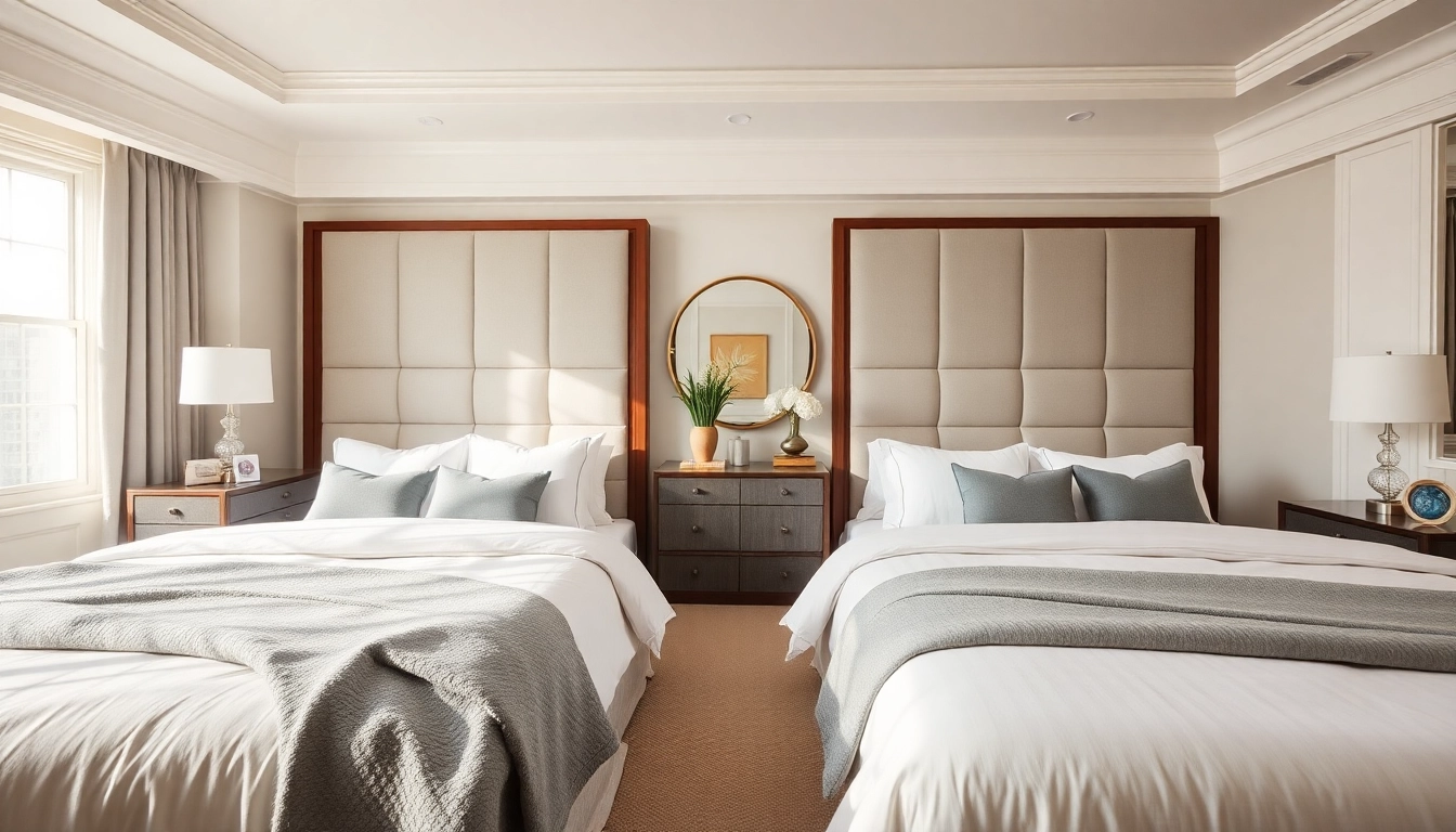 Experience comfort with stearns and foster beds in a stylish bedroom setting.