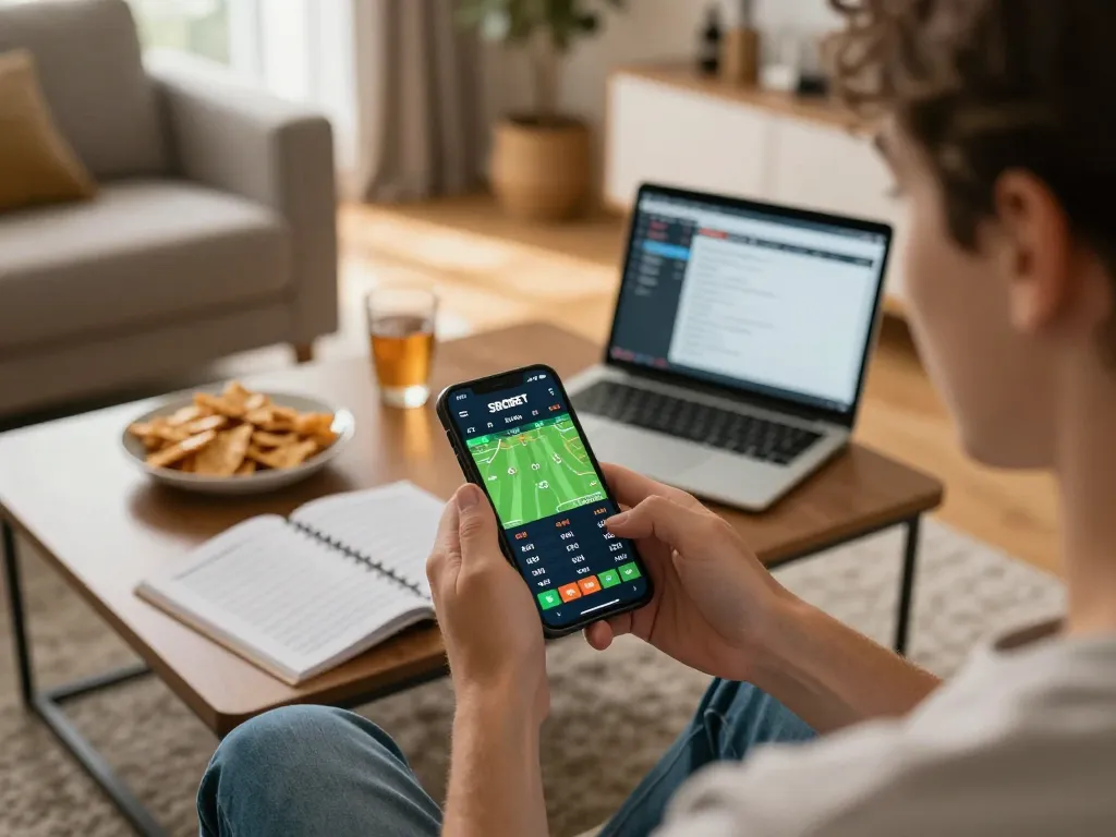 Aplikasi taruhan olahraga SBOBET ditampilkan di smartphone dengan peluang pertandingan langsung dalam suasana rumah yang nyaman.