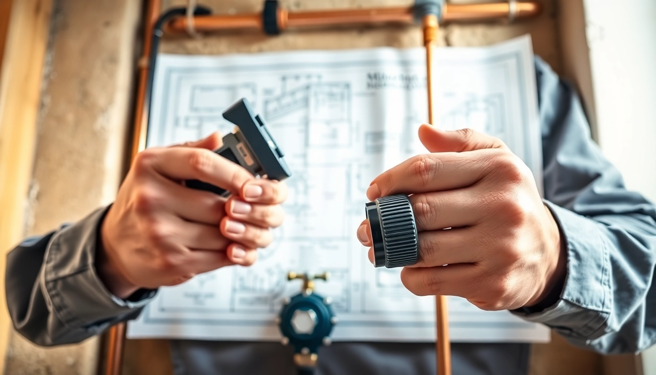 Homeowner assessing whole house repiping services St Petersburg FL with a professional plumber.