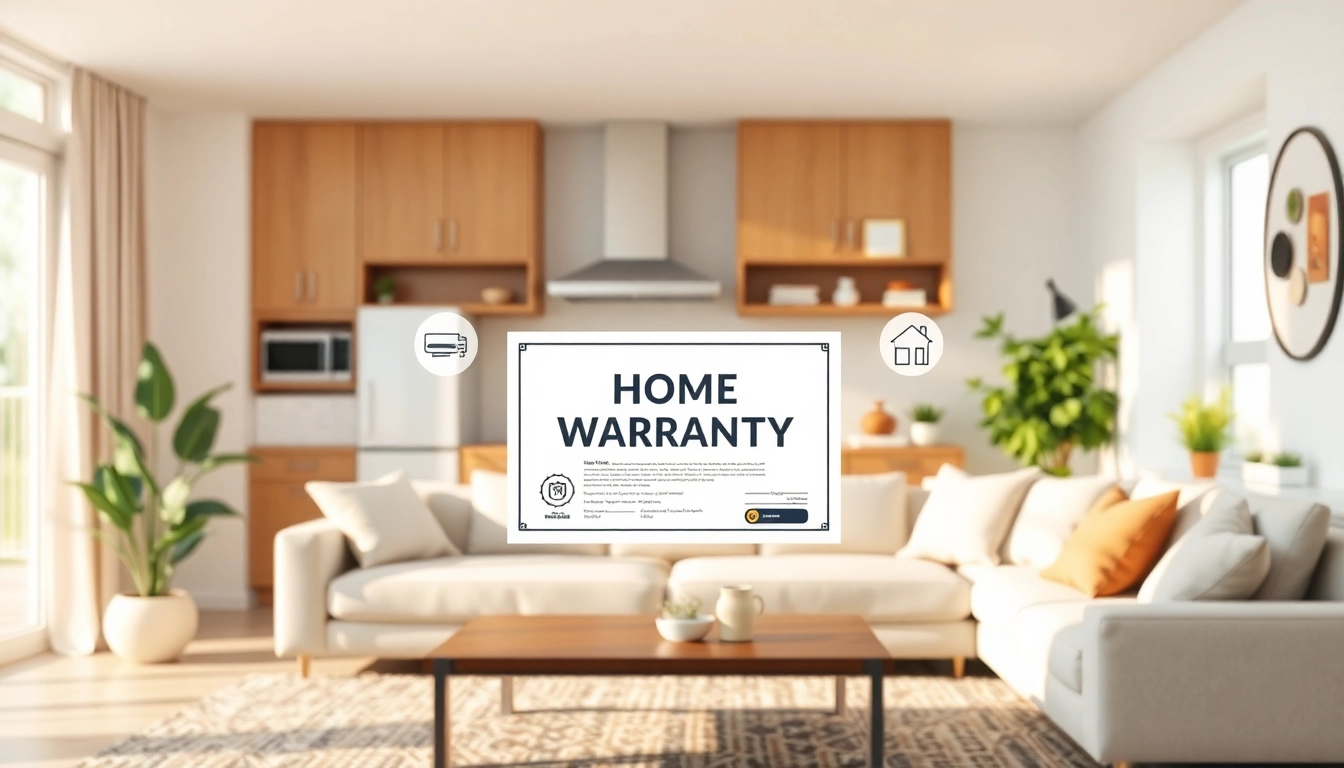 Learn about home warranty for systems and appliances through a visual illustration depicting key household items.
