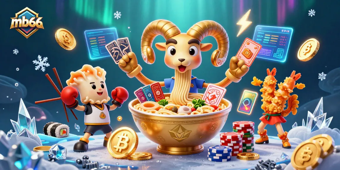 Engage with mb66's vibrant casino scene featuring animated characters stacking chips and playing cards.