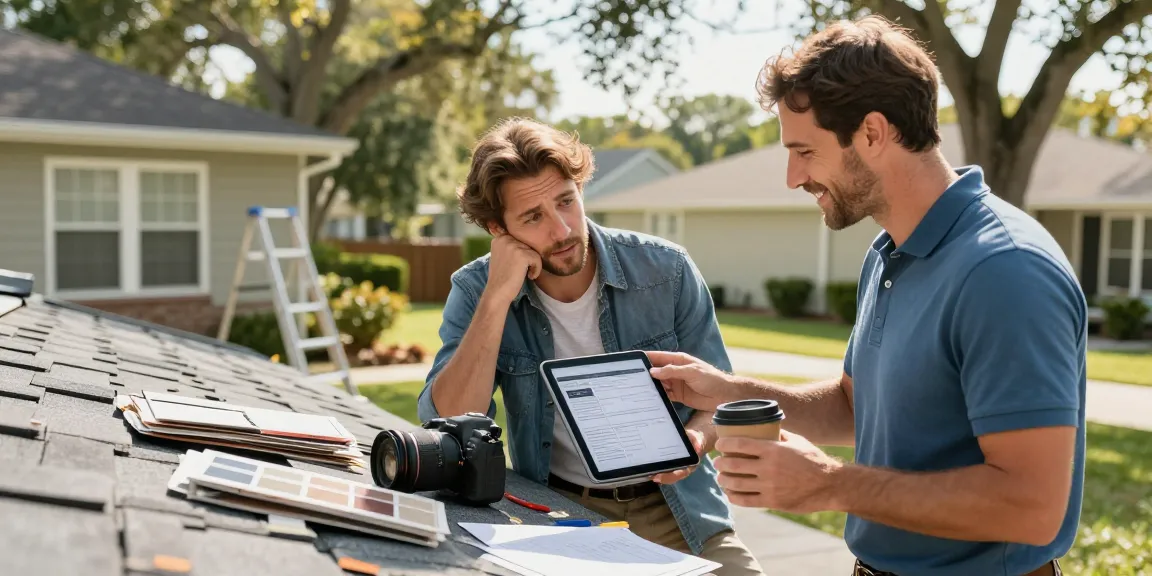 Discussing roof financing options in Tampa for home improvements at https://avatarroofing.com/roof-financing-tampa/ with contractor and homeowner.