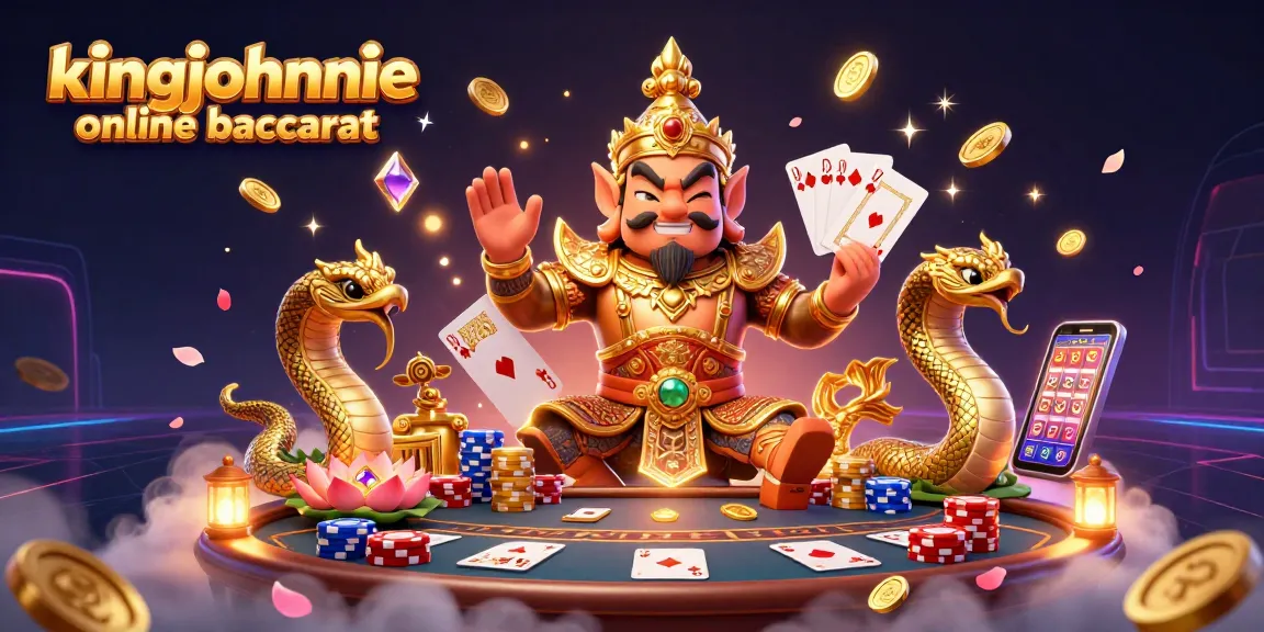 Play kingjohnnie online baccarat with vibrant 3D cartoon characters and exciting casino elements.