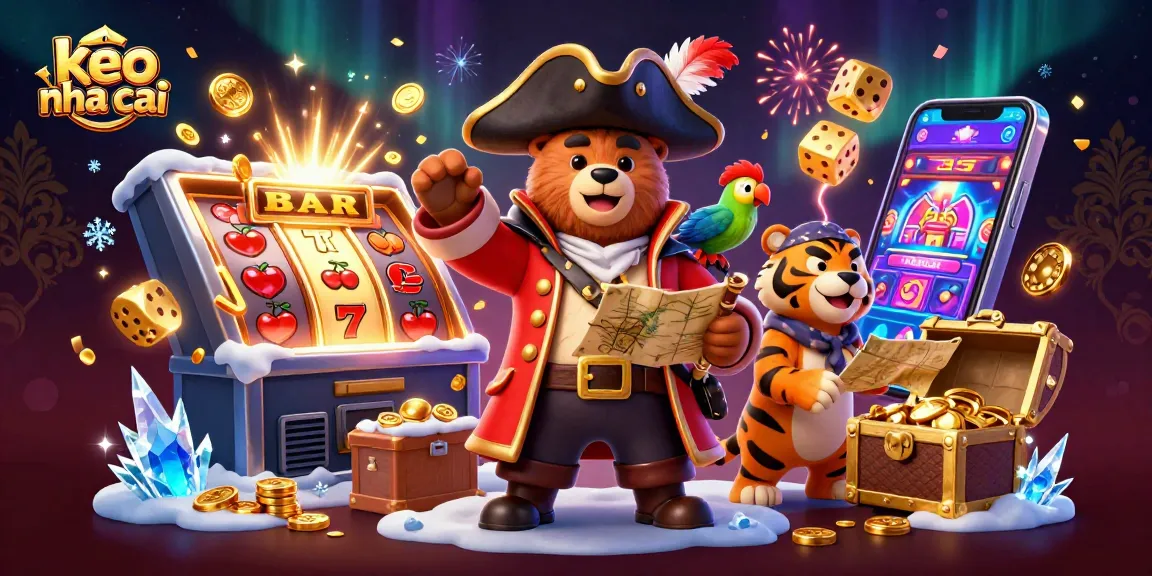 Experience thrilling moments in keo nha cai with vibrant characters and casino elements in an illustrated scene.